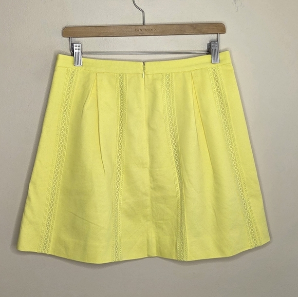 J. Crew | Bright Yellow A-line skirt with Lace Detail Side Pockets Size 6 - Picture 5 of 6